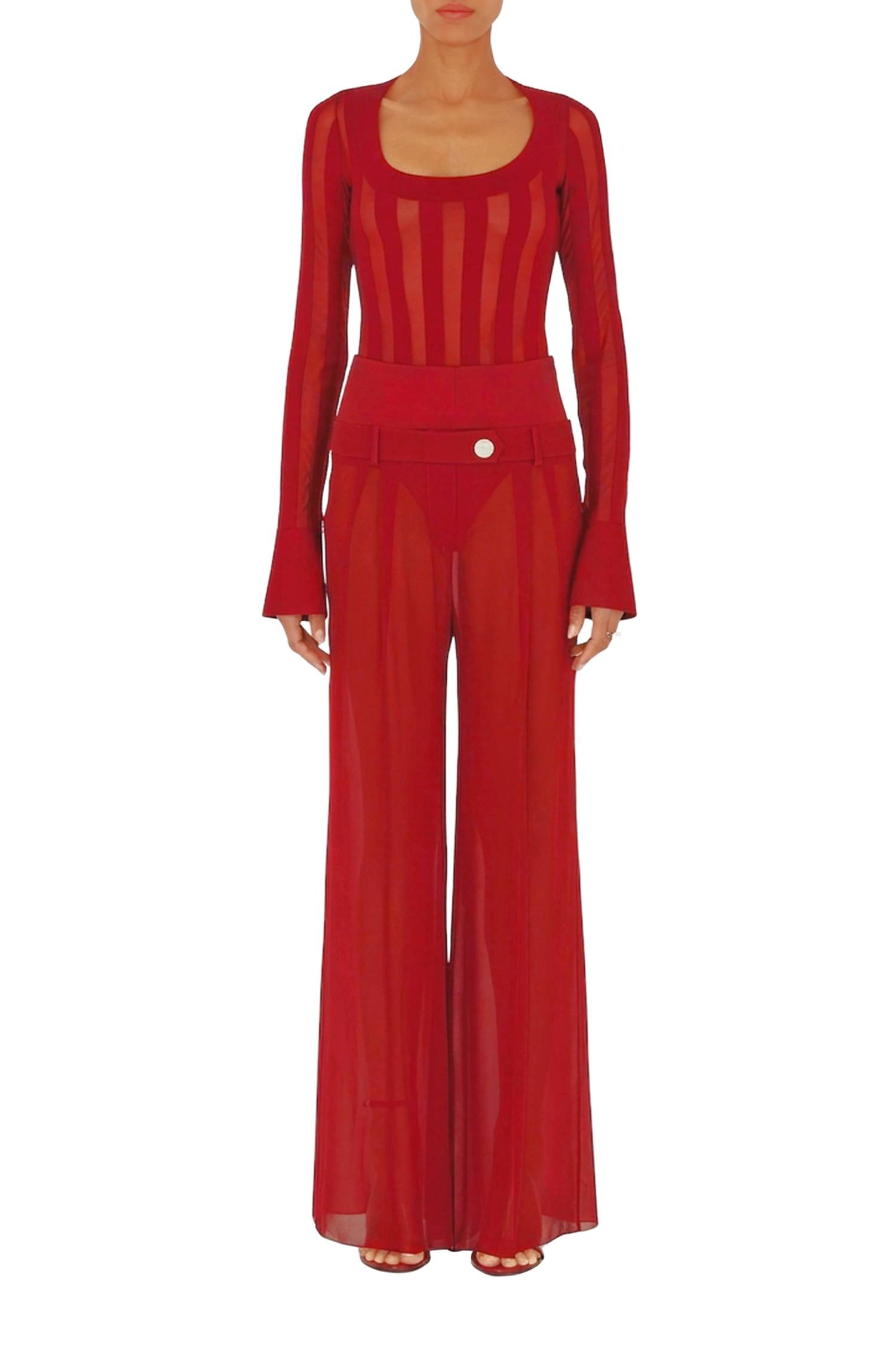 Strata body with flared sleeves - Tomato