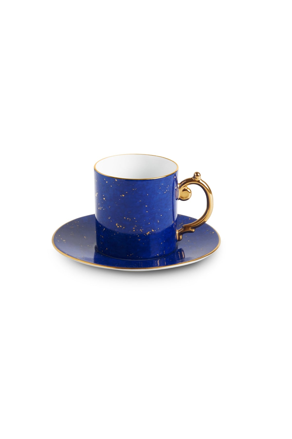 Tasse espresso & soucoupe Lapis en porcelaine & or - Bleu