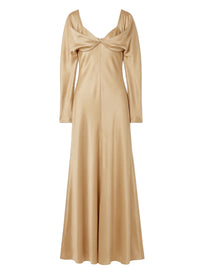 Robe longue en soie mélangée cocktail - Pink