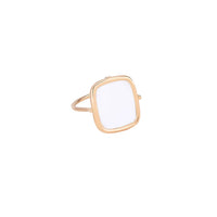 Antique Ring in 18-carat rose gold and agate - White