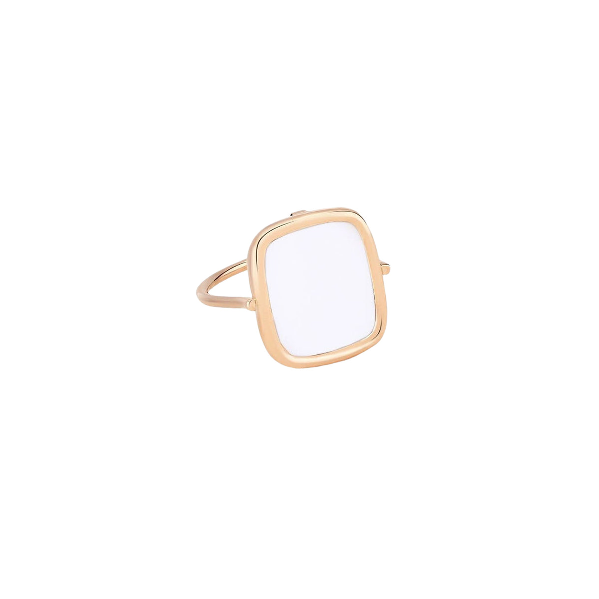 Antique Ring in 18-carat rose gold and agate - White