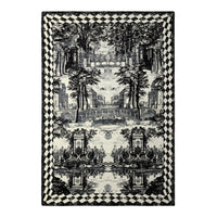 Giardino Settecentesco Cashmere Throw - Black & White