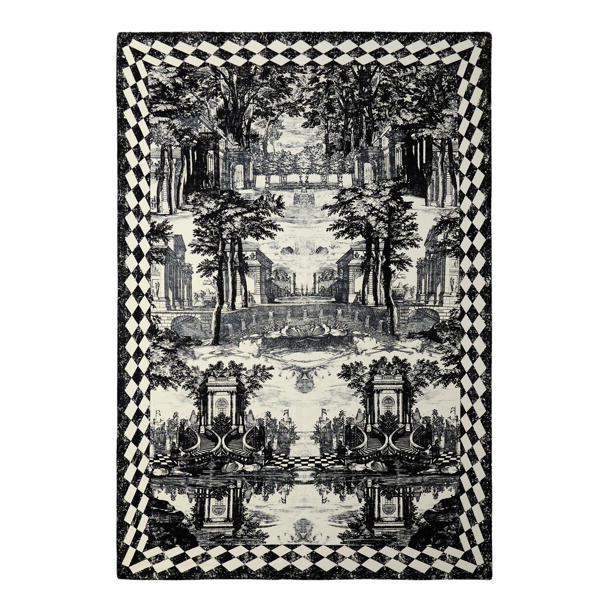Giardino Settecentesco Cashmere Throw - Black & White