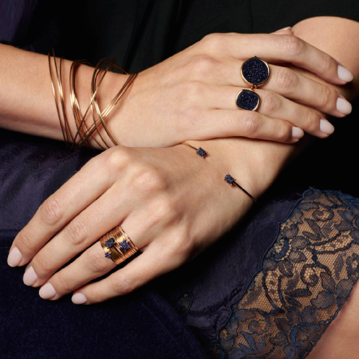midnight blue sandstone bangle