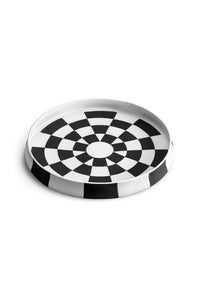 Grand plat Damier en porcelaine - Noir & Blanc