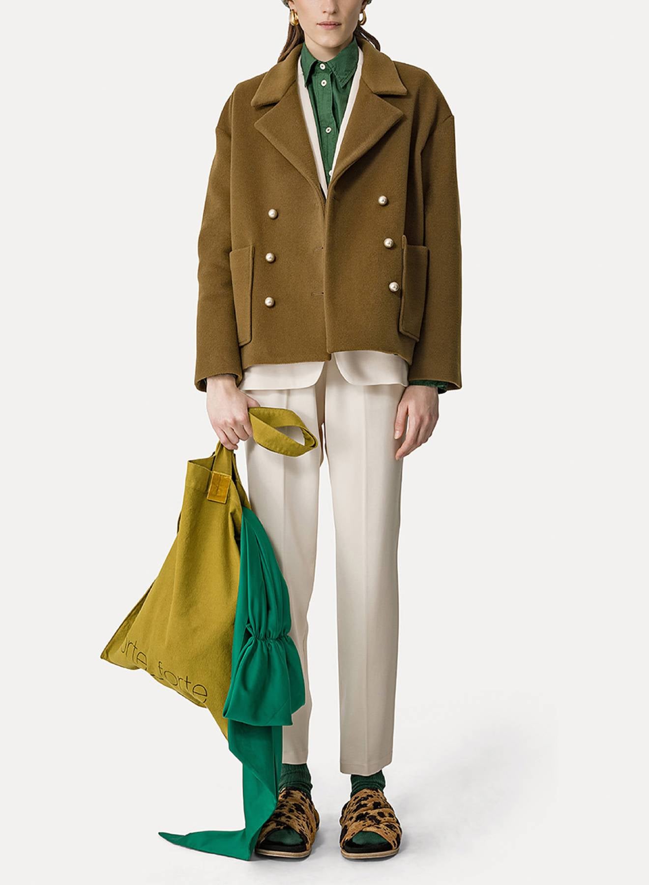 Manteau en laine cachemire mélangé - Olive