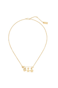 Collier Epingle avec pendentifs en laiton - Gold