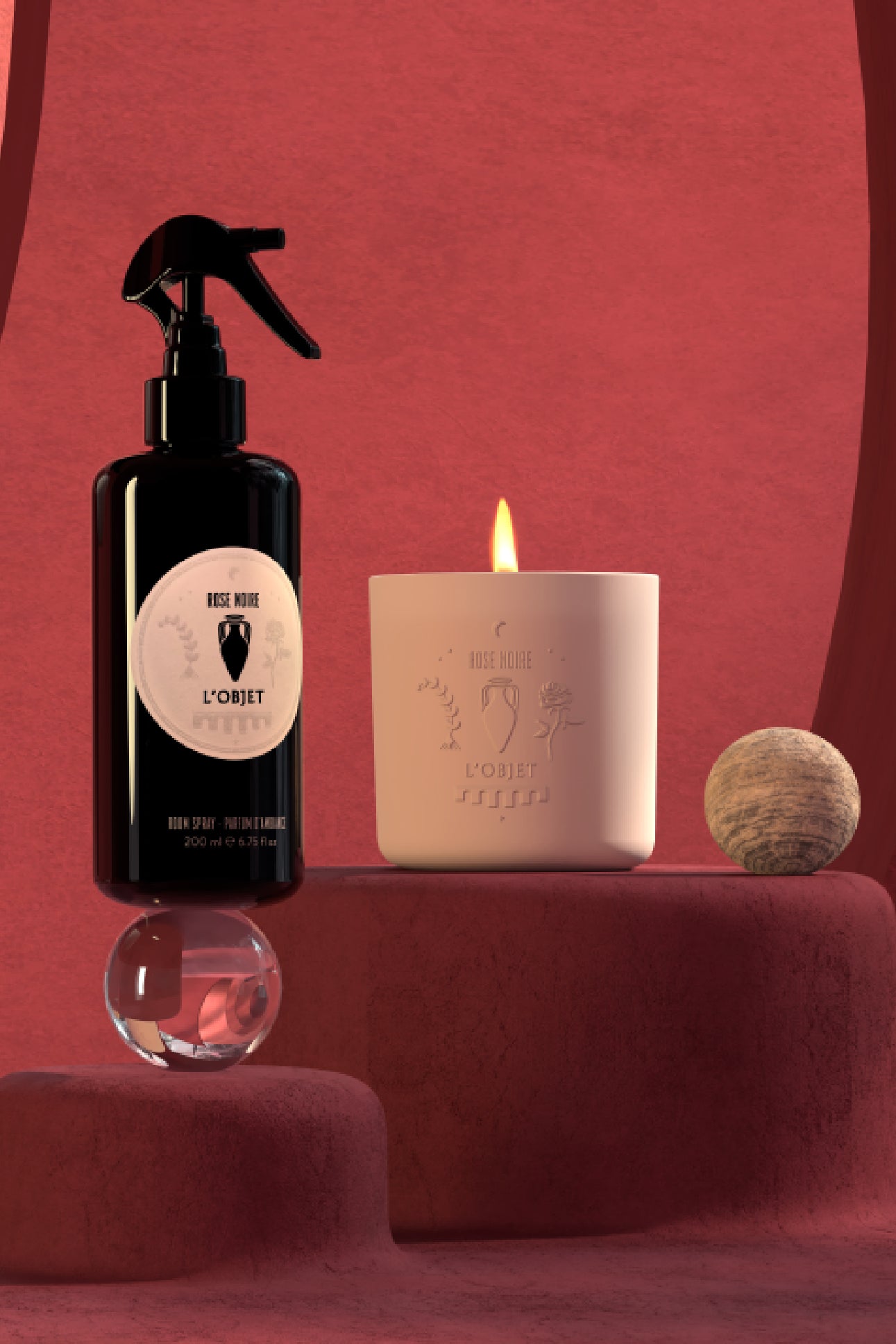 Bougie Apothecary en porcelaine - Rose Noire