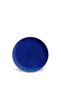 Coffret de 4 assiettes à dessert Lapis en porcelaine & or 24K - Bleu