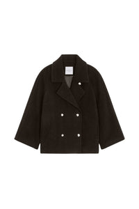 Manteau Driver en laine - Chocolat