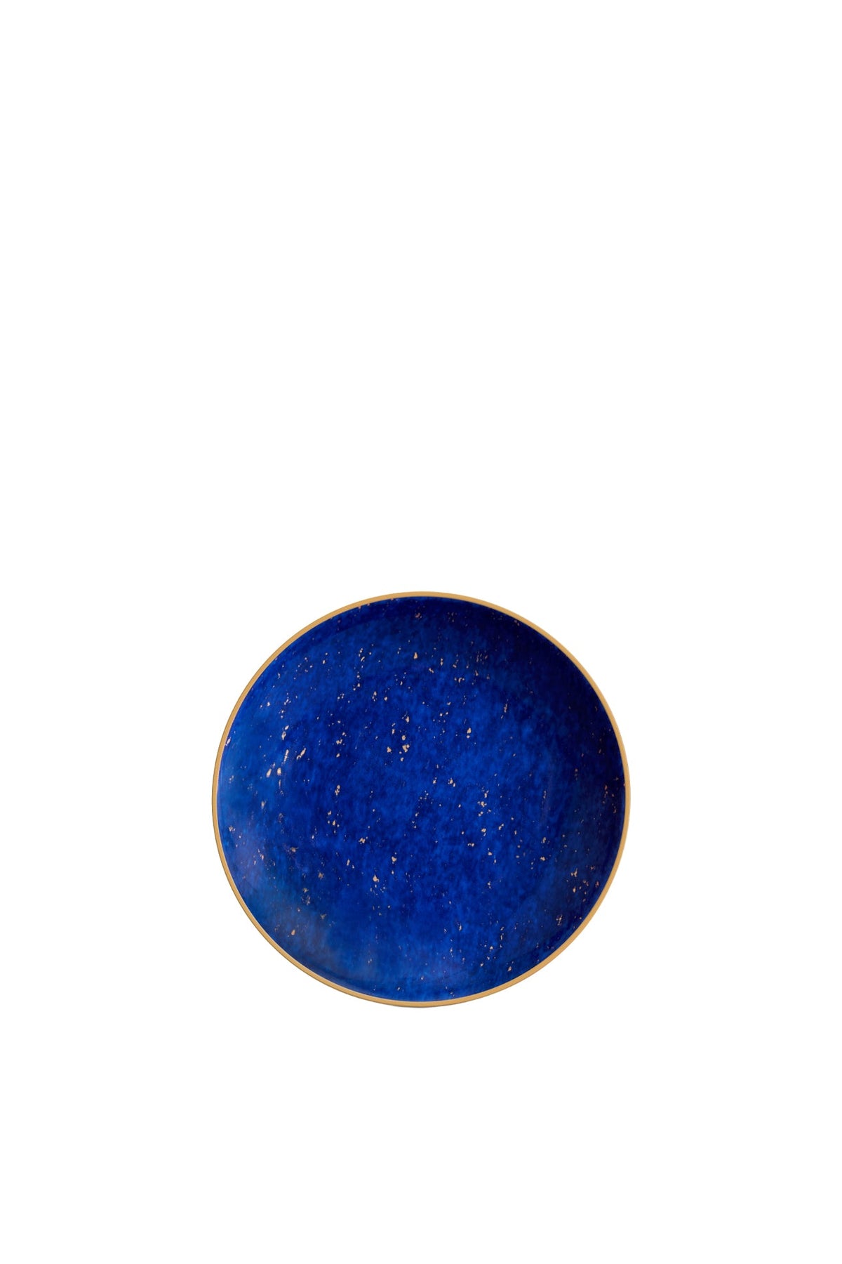 Assiette de présentation Lapis en porcelaine & or - Bleu