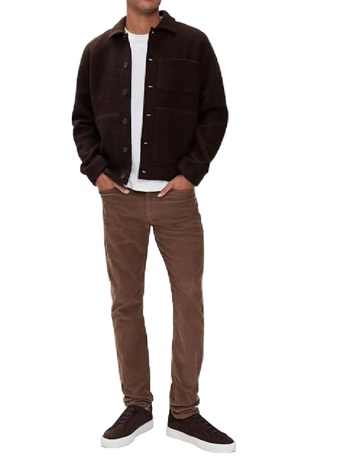 L'Homme Slim-Fit Corduroy Trousers in Denim - Dark Taupe