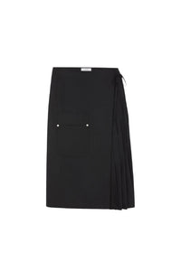 Vivi straight midi skirt in wool blend - Charcoal
