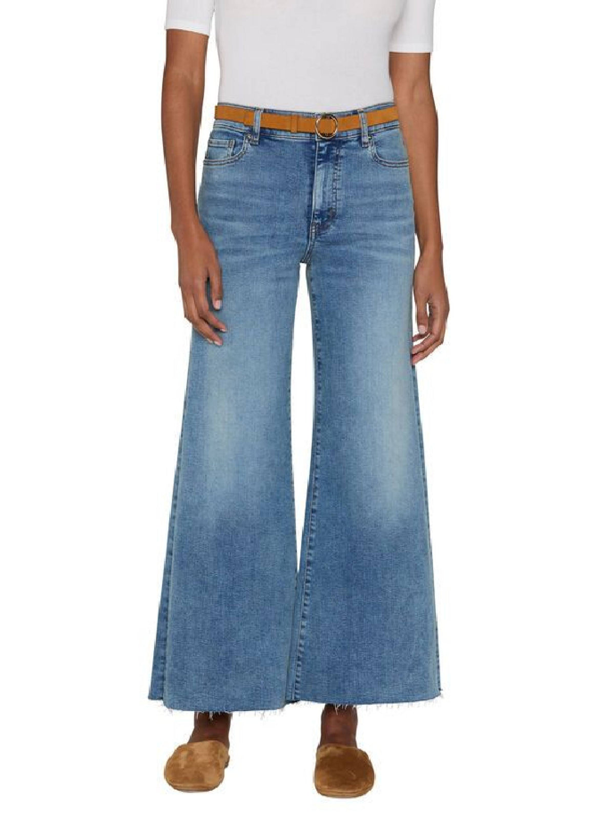 Pantalon Palazzo Crop en denim - Tribute Raw After