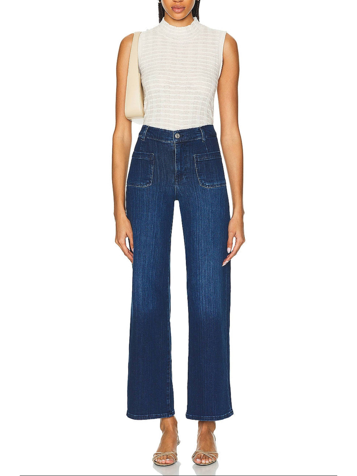 Bardot Pkt Slim Palazzo Denim Trousers - Thunderstorm