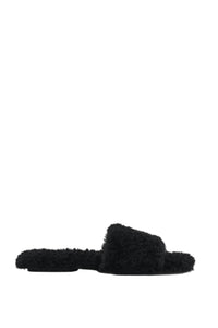 Creature mules in teddy fabric - Black