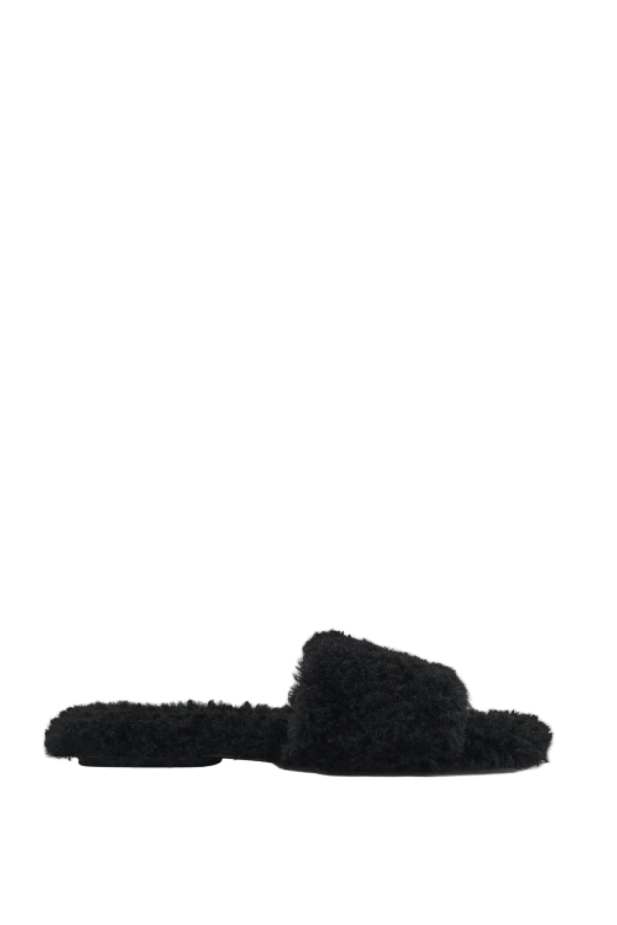 Creature mules in teddy fabric - Black
