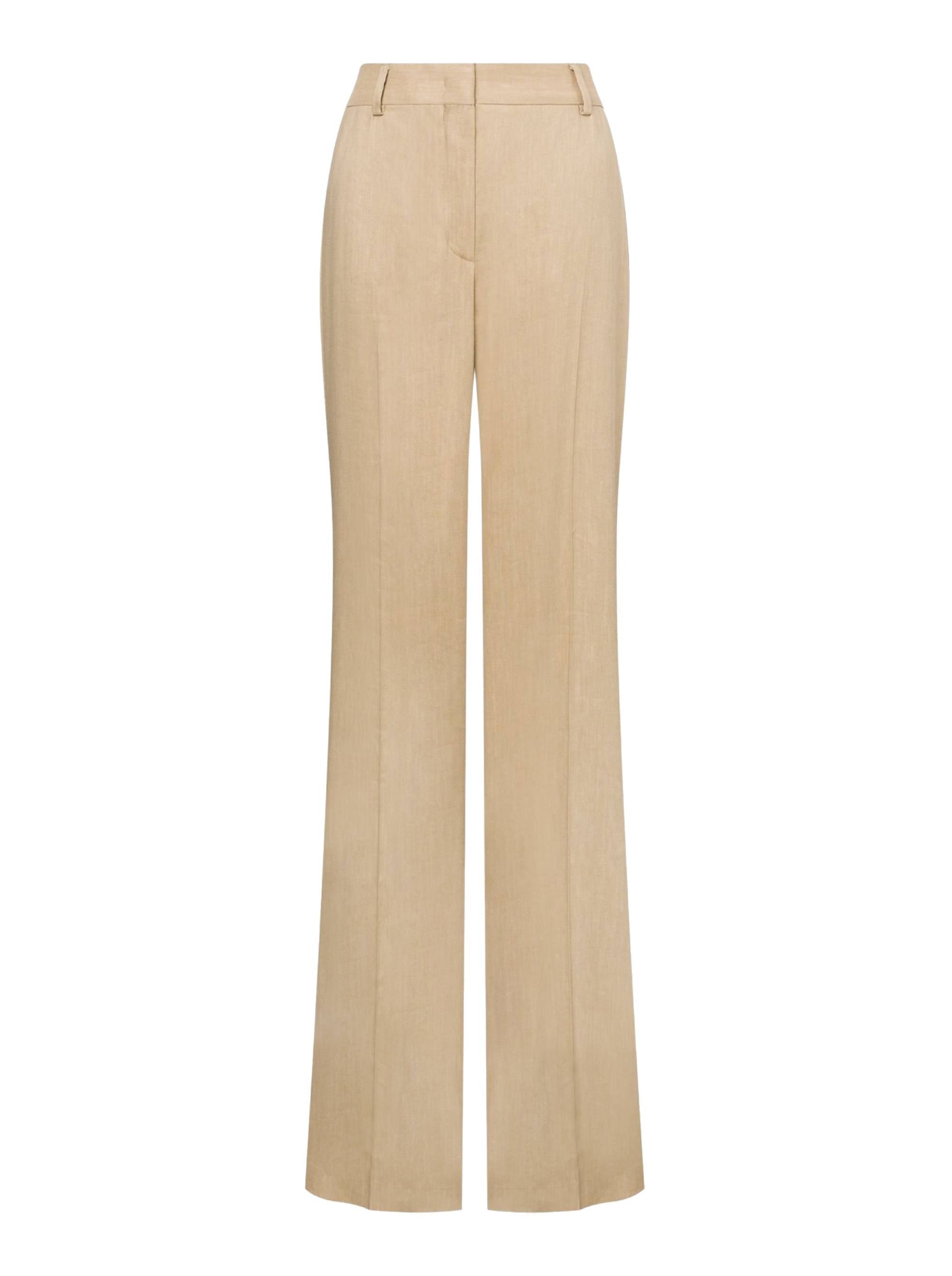 Pantalon large en lin - Beige