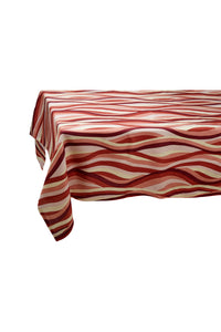 Nappe Landscape en lin - Rouge & Rose