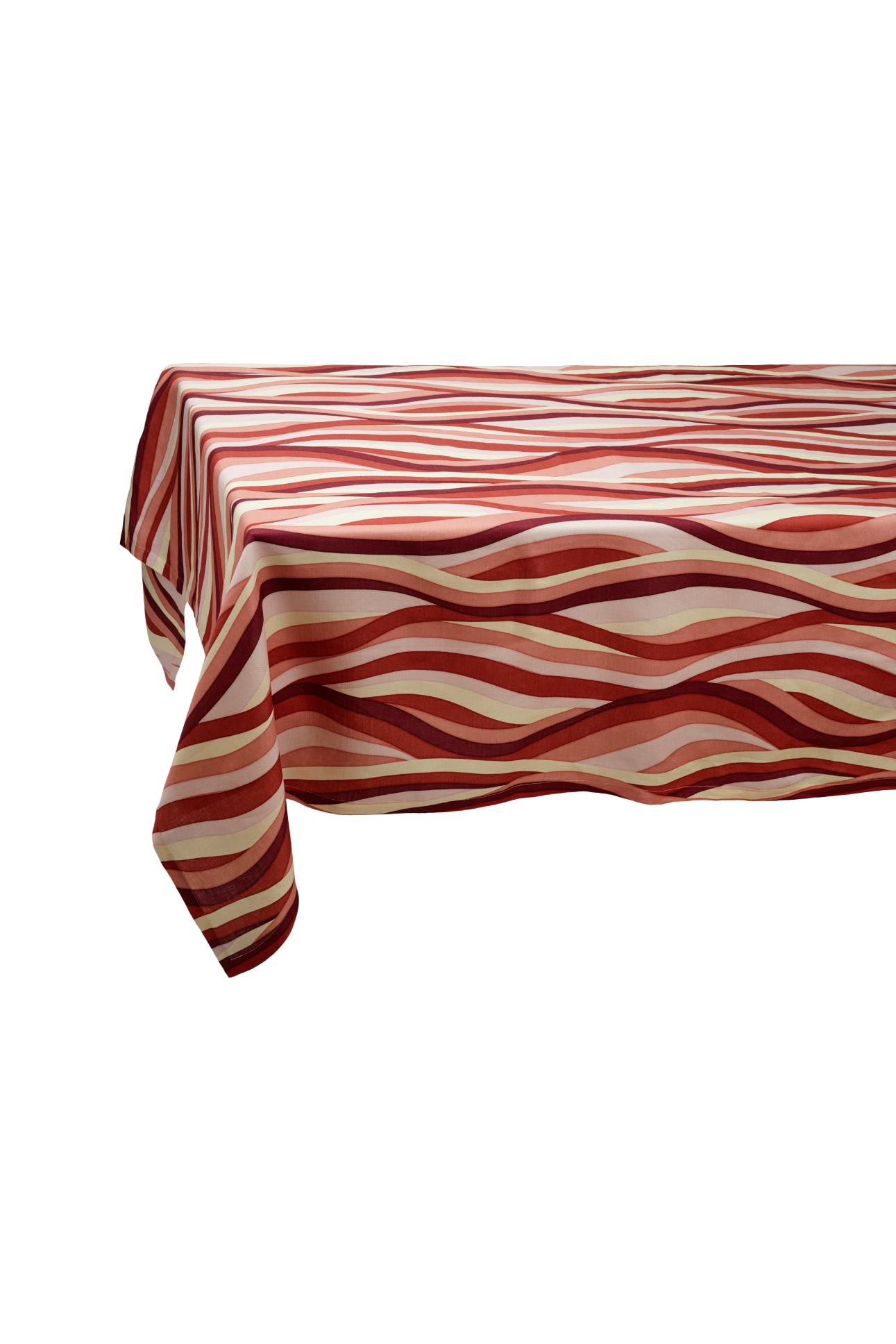 Nappe Landscape en lin - Rouge & Rose