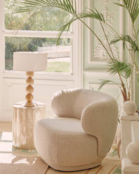 Fauteuil cosy Giulia texturé - Ecru bouclé