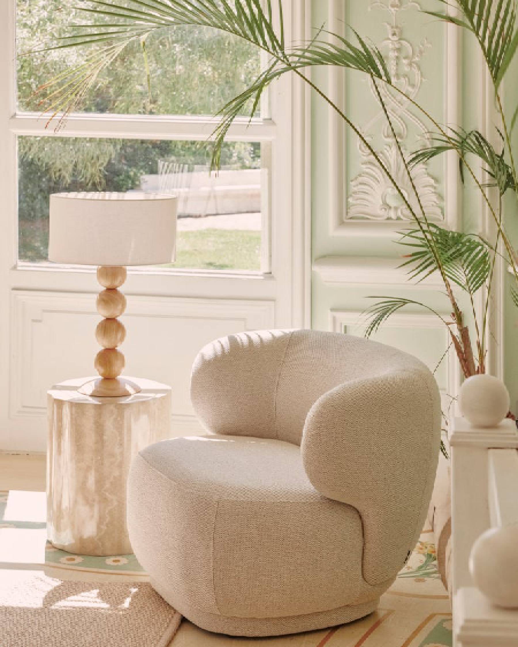 Fauteuil cosy Giulia texturé - Ecru bouclé