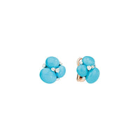 Boucles d'oreilles Capri en Or blanc et rose 18K et Diamant & Turquoise