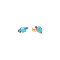 Capri Ceramica earrings in 18K pink gold & Amethyst and Ceramics