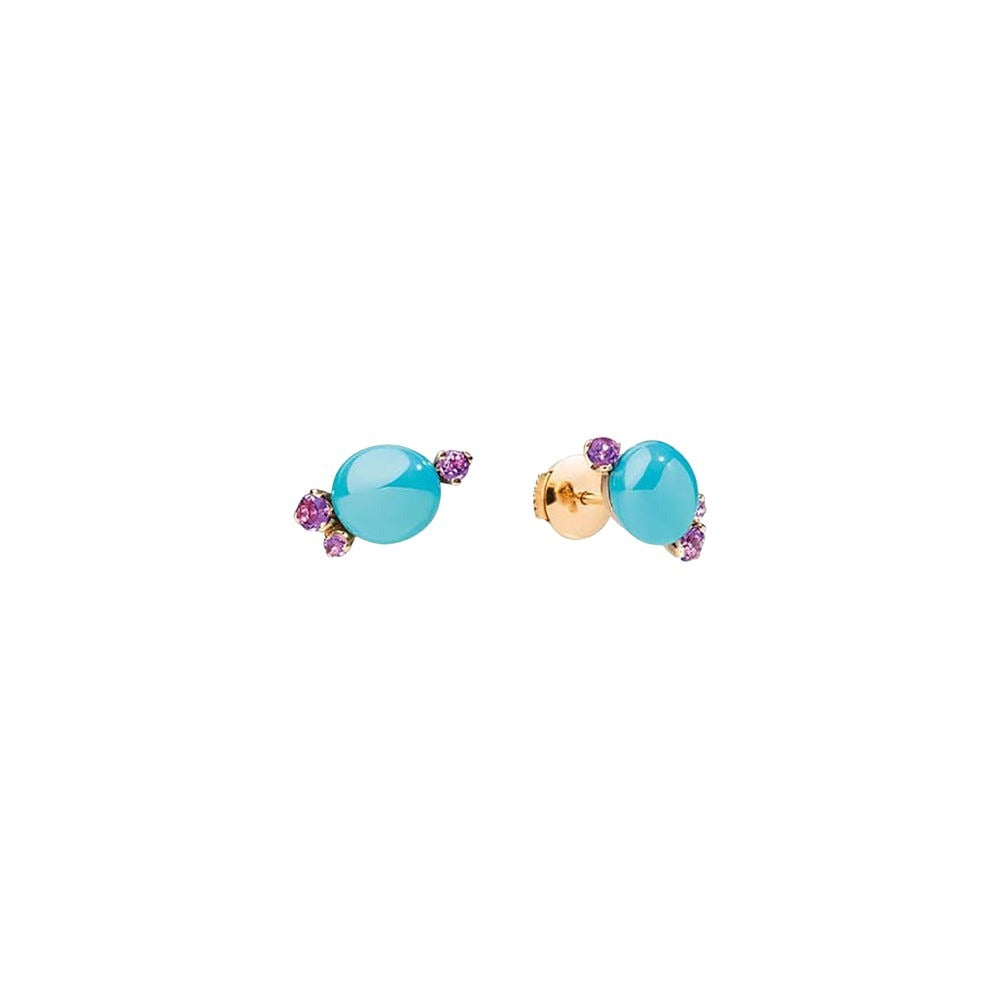 Capri Ceramica earrings in 18K pink gold & Amethyst and Ceramics
