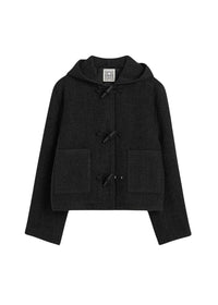 Veste courte en feutre de laine - Dark Grey Melange