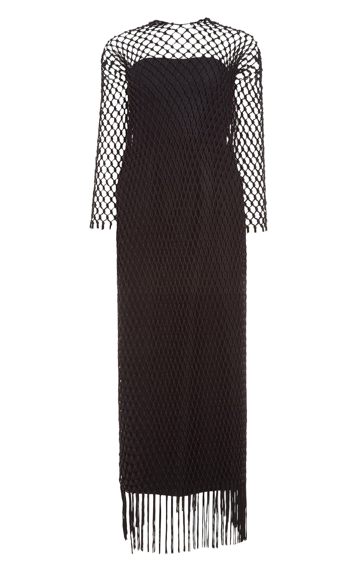 Black / Robe Barnett avec macramé en soie en laine - Black