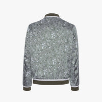 Graphic silk bomber - Green & White