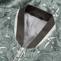 Graphic silk bomber - Green & White