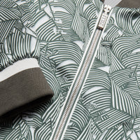 Graphic silk bomber - Green & White