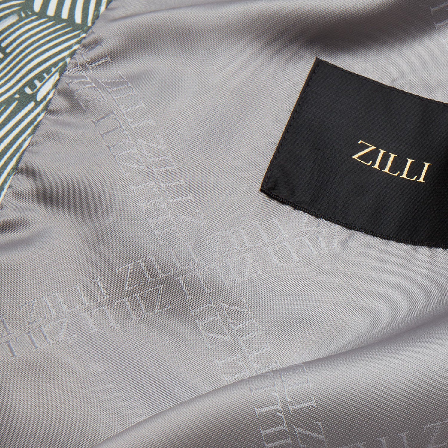 Graphic silk bomber - Green & White
