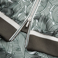 Graphic silk bomber - Green & White