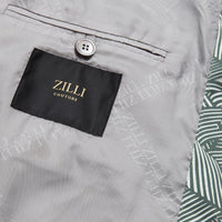 Graphic silk bomber - Green & White