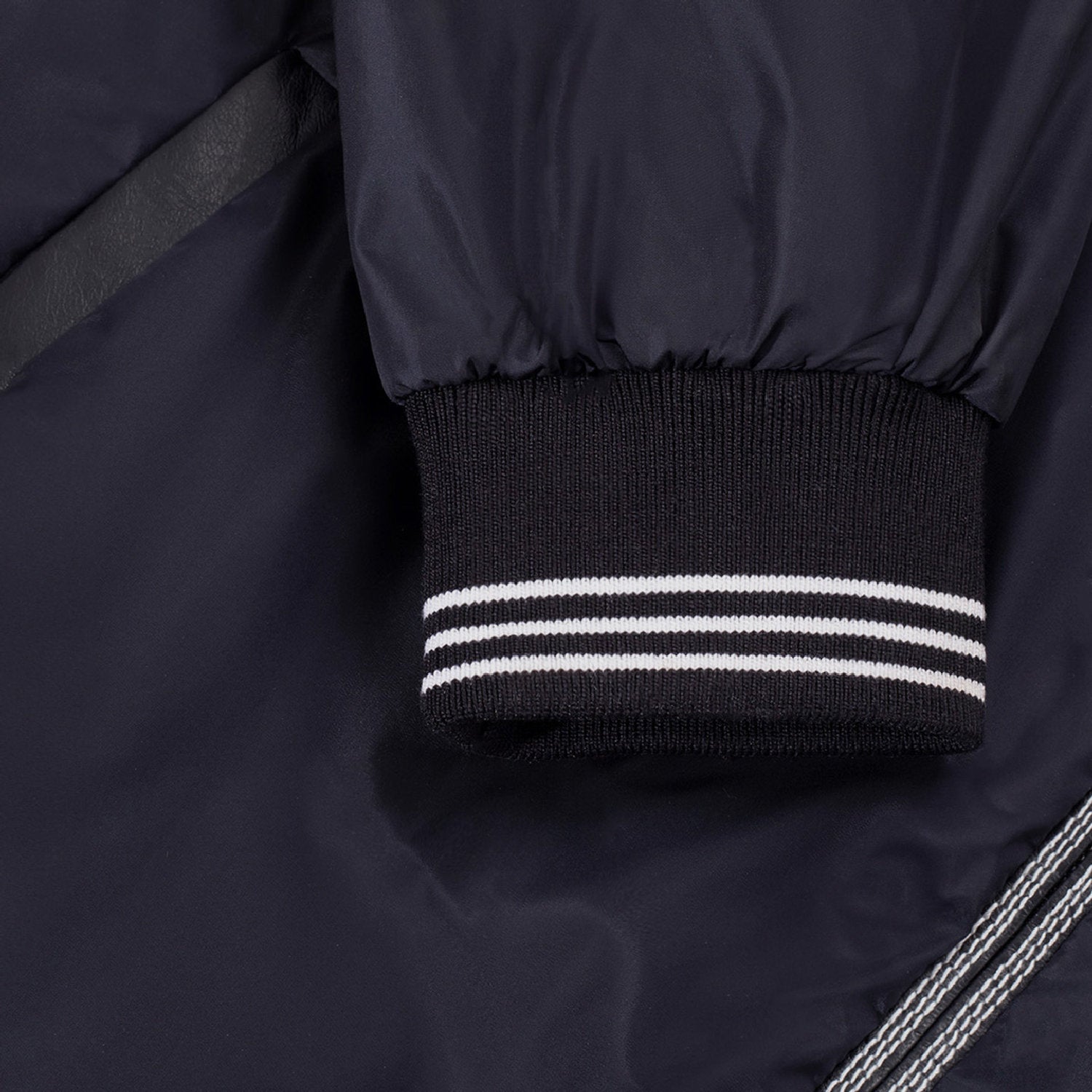 Bomber à bordures rayées et poches - Bleu