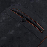 Long quilted hooded jacket - Black & Brown