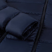 Doudoune longue matelassée à capuche - Bleu