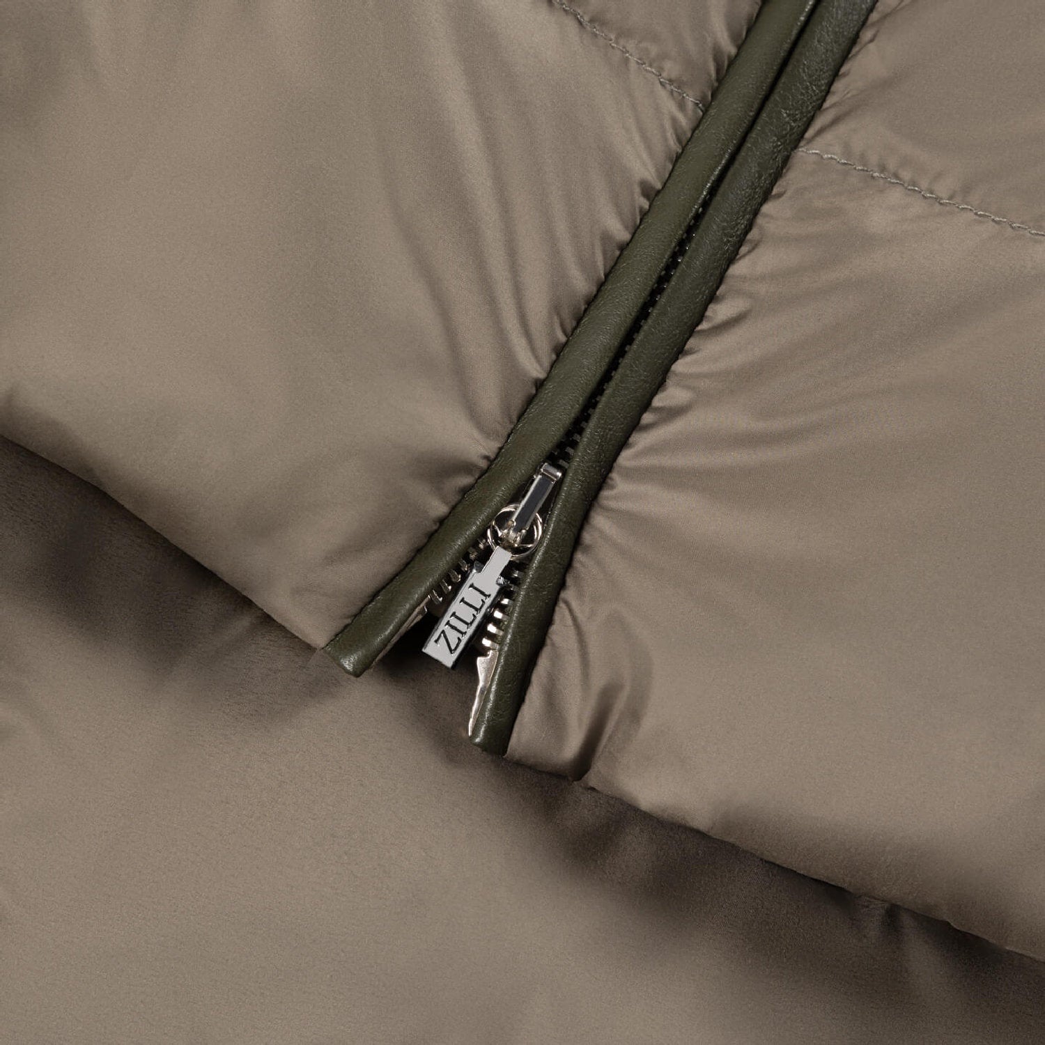 Doudoune sans manches matelassée - Marron & Vert