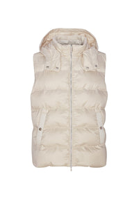 Quilted sleeveless padded jacket - Beige
