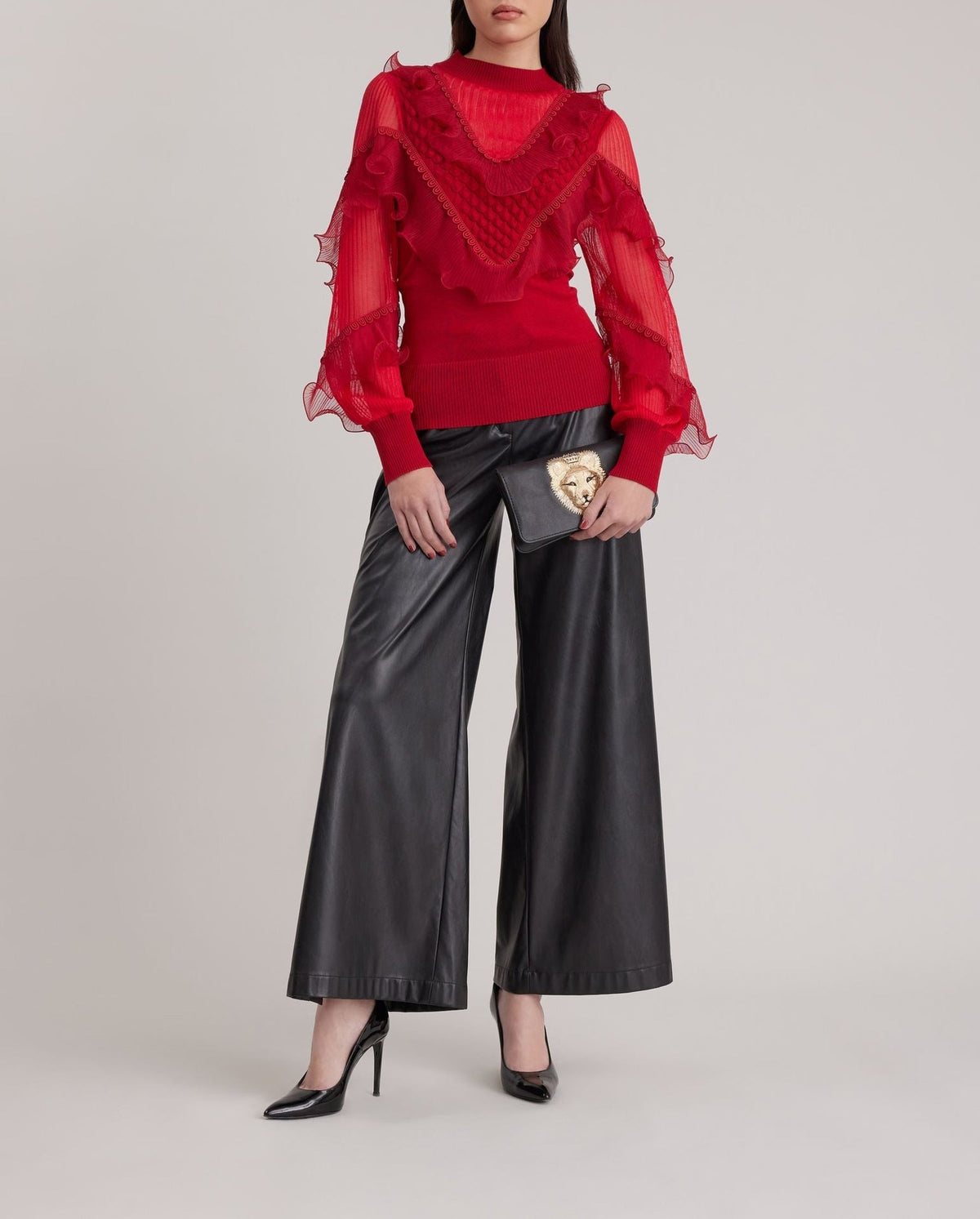 Pull Oeuvre à manches longues - Poppy Red