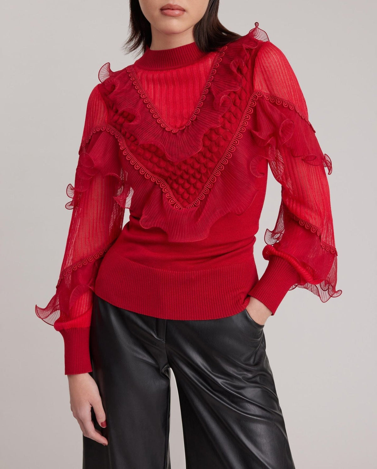 Pull Oeuvre à manches longues - Poppy Red