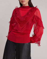 Pull Oeuvre à manches longues - Poppy Red
