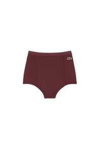 Piqué high-waist briefs - Expresso
