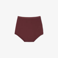 Piqué high-waist briefs - Expresso