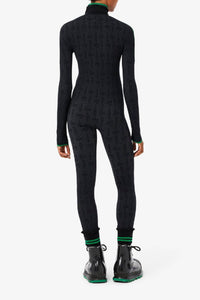 Monogrammed jumpsuit - Black
