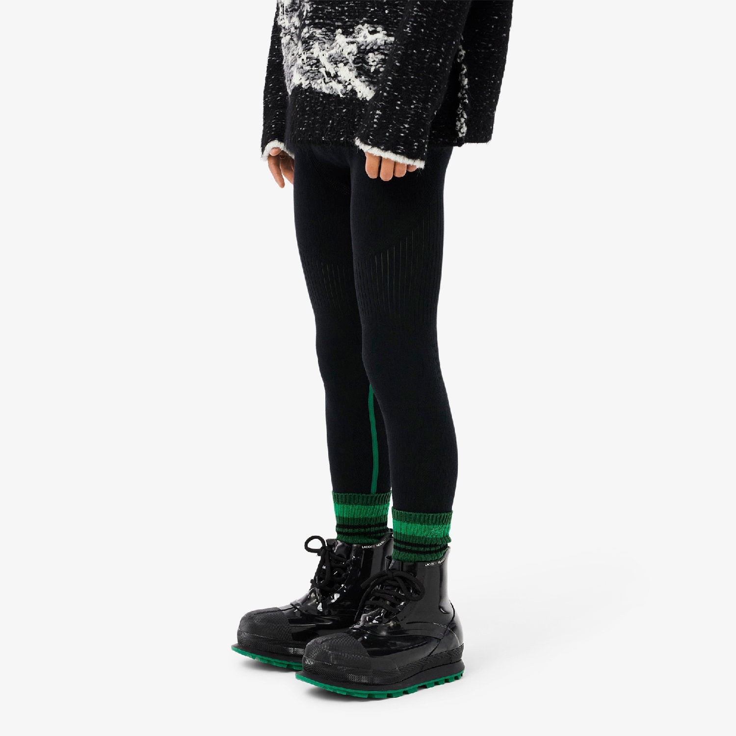 Legging avec logo en laine - Noir