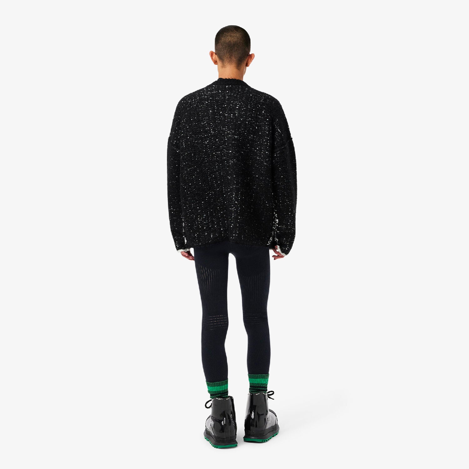 Legging avec logo en laine - Noir